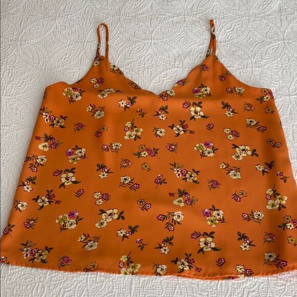 Socialite Orange Floral Women's Top Size Large - Picture 6 of 8